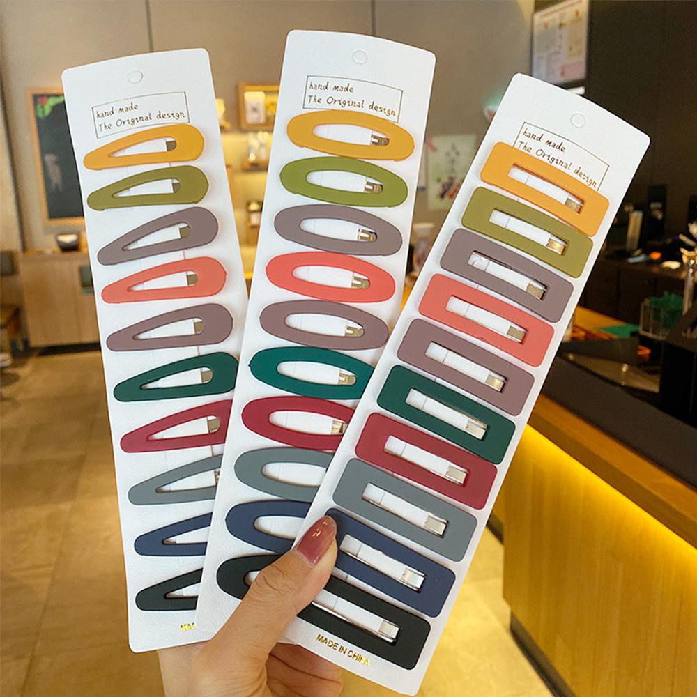 Set 10 Kẹp Tóc Màu Trơn Đơn Giản Thời Trang Cho Nữ