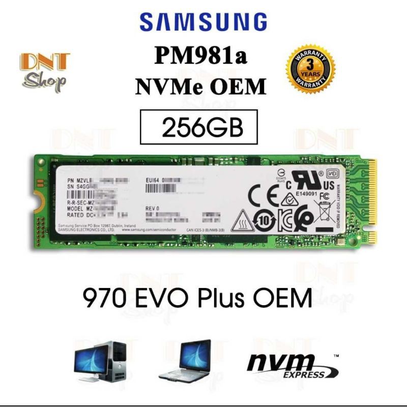 Ổ cứng SSD Sam sung PM 981a M2 .2280 NVMe 256GB- chính hãng sam sung. Bảo hành 3 năm (1đổi 1)