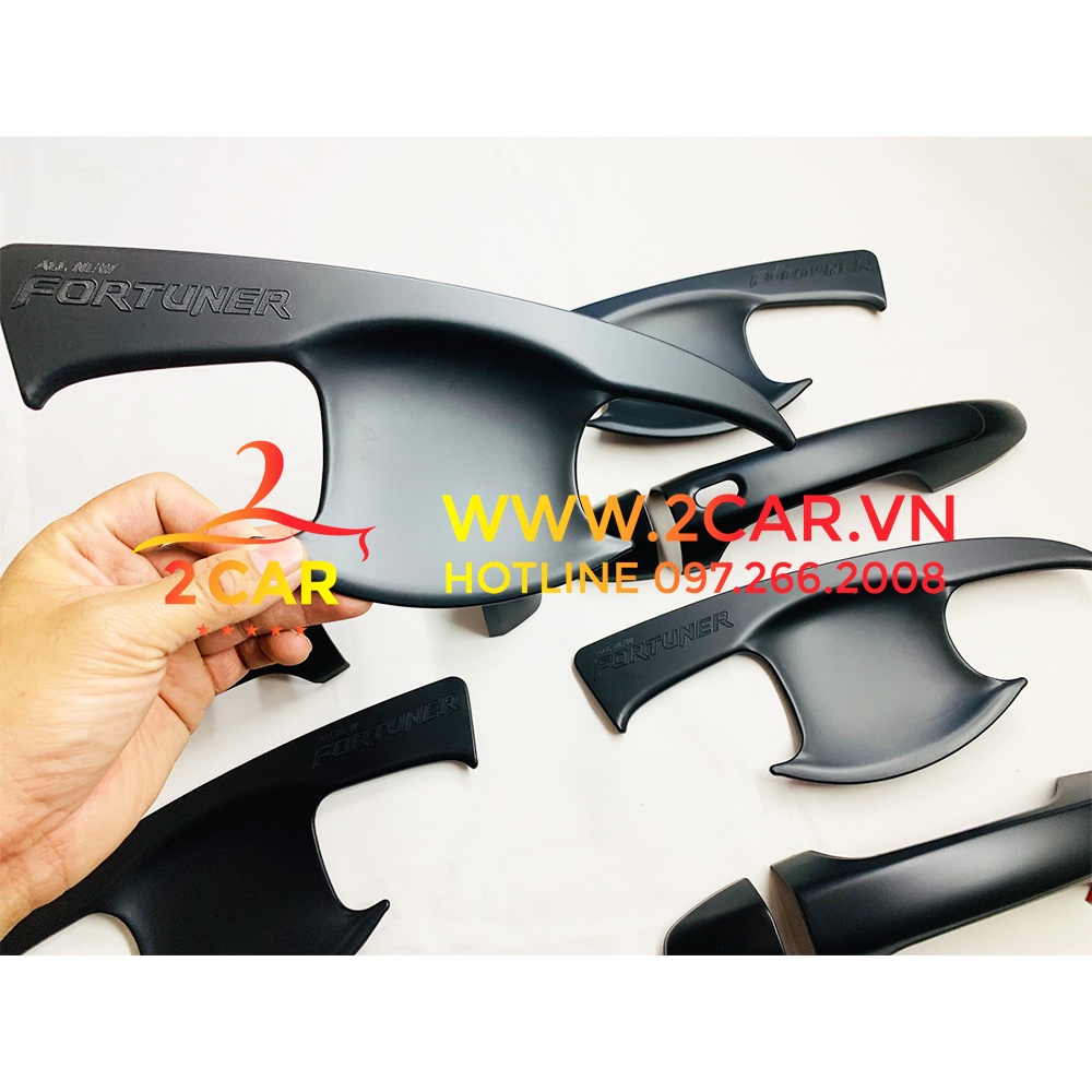 Ốp Tay Nắm, Hõm Cửa Xe Toyota Fortuner 2017- 2021, 2022 Hàng nhựa màu Đen Cao Cấp