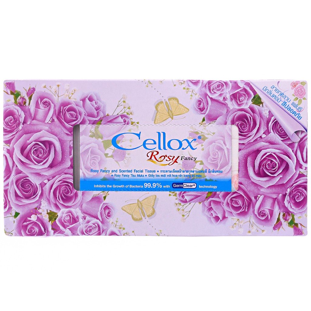 Khăn giấy thơm Cellox Rosy 2 lớp hộp 150 tờ ( Giao Màu Ngẫu Nhiên )
