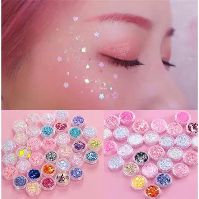 (Tặng keo dán) Nhũ mắt kim tuyến Kira Kira trang điểm makup Ullzang - Trang trí móng tay nhũ Glitter