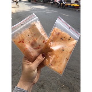 Bánh tráng dẻo tôm chấm muối ngon
