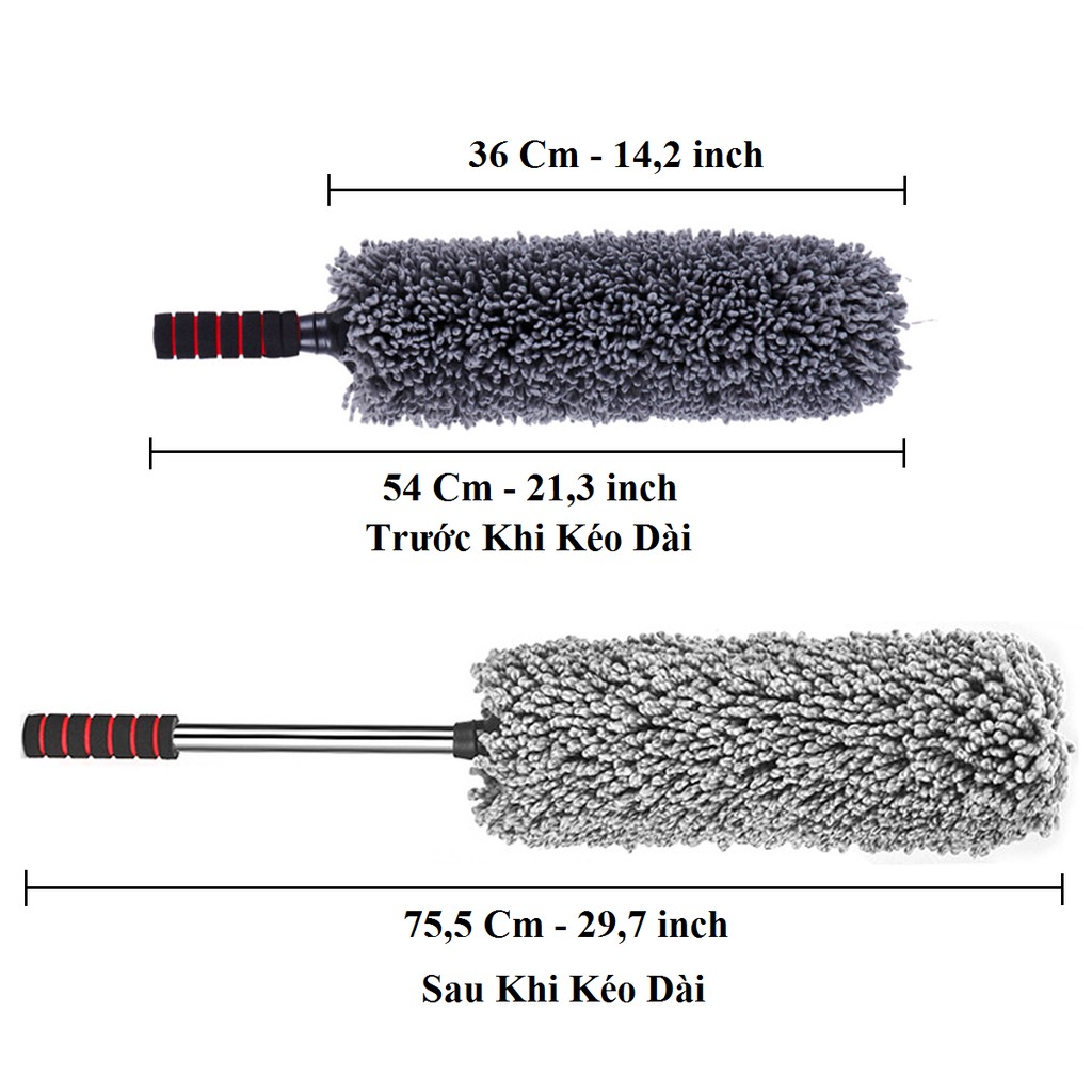 Chổi Lau Xe Ô Tô Sợi Dầu, Điều Chỉnh Được Độ Dài - Có Túi Đựng