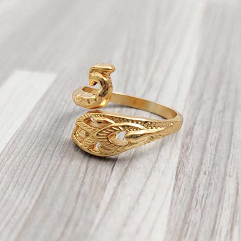 Nhẫn đeo tay kim loại hình chim công