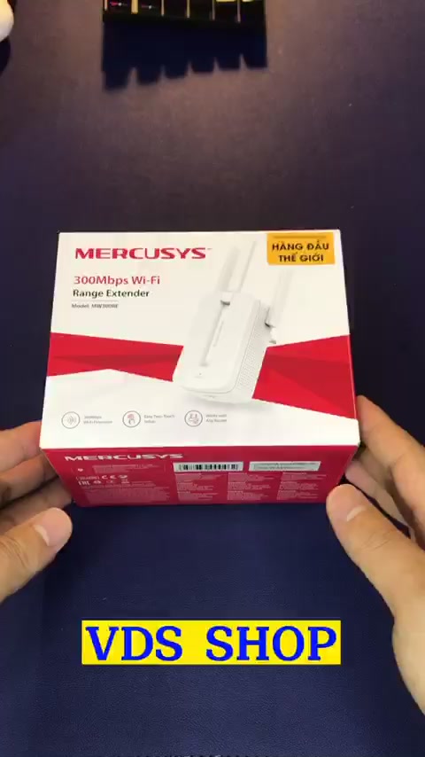Bộ kích sóng wifi 3 râu Mercusys MW300RE chuẩn N 300Mbps, Cục hút wifi không dây cực mạnh VDS shop | BigBuy360 - bigbuy360.vn