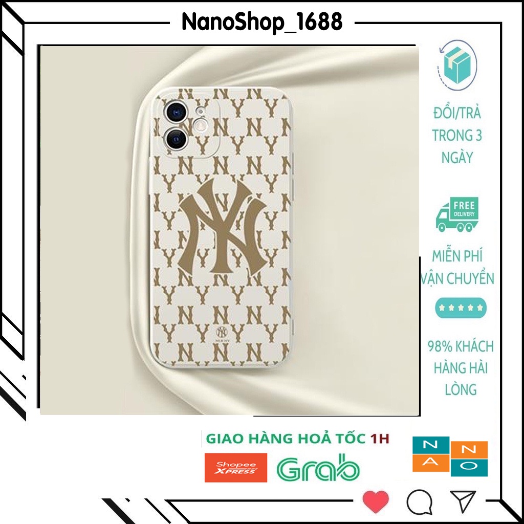 Ốp Lưng Iphone Cạnh Vuông, Bảo Vệ Camera Thương Hiệu NY ip 7Plus,8Plus,X,Xs,xsmax,11,11promax,12,12promax,13,13promax