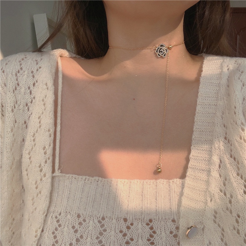 Vòng Cổ Hoa Hồng Đen Phong Cách Nhật Hàn Sang Trọng Thời Trang Cho Nữ
