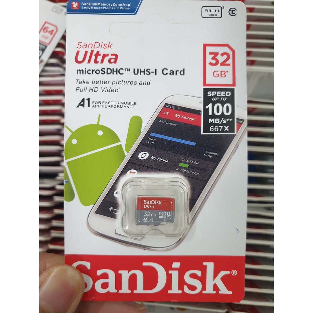 Thẻ nhớ microSDHC San.disk 32GB 64GB 100MB/s 667X cho máy tính bảng, điện thoại, máy nghe nhạc MP3, camera giám sát ..