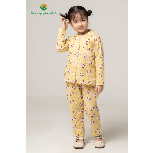 Bộ pijama cotton bé gái dài tay B70.1914 - Thời Trang Gia Đình VT