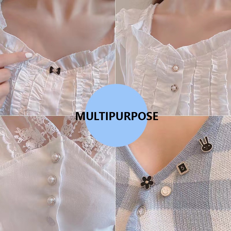 Phụ Kiện Nút Cài Cổ Áo Sweater Chống Chói Không Đường May