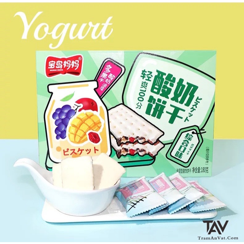 BÁNH QUY YOGURT NHÂN TRÁI CÂY PHỦ KEM SỮA TƯƠI