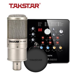Combo thu âm, karaoke, livestream Takstar Mic PC K200, Soundcard Icon Upod Nano, Tai nghe TS2260