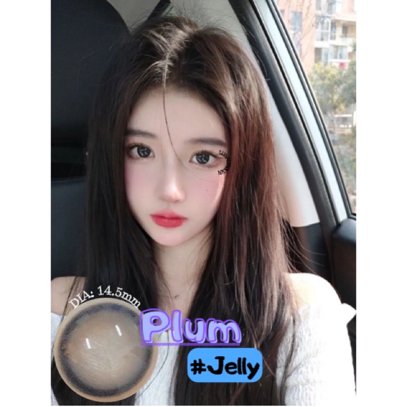 MỘT ĐÔI KÍNH ÁP TRÒNG MÀU XANH ĐEN PLUM JELLY LENS CÓ ĐỘ CẬN SIÊU ÊM SIÊU MỀM NỘI ĐỊA TRUNG QUỐC