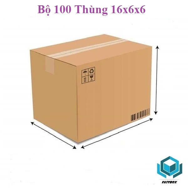 Fastbox - Bộ 100 Thùng Carton 16x6x6 Cm Hộp Carton Giá Rẻ