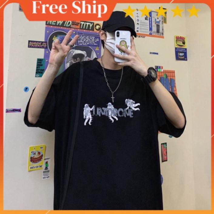 Áo thun tay lỡ form rộng Unisex Phi Hành Gia, áo phông tay lỡ Nam Nữ AD 67