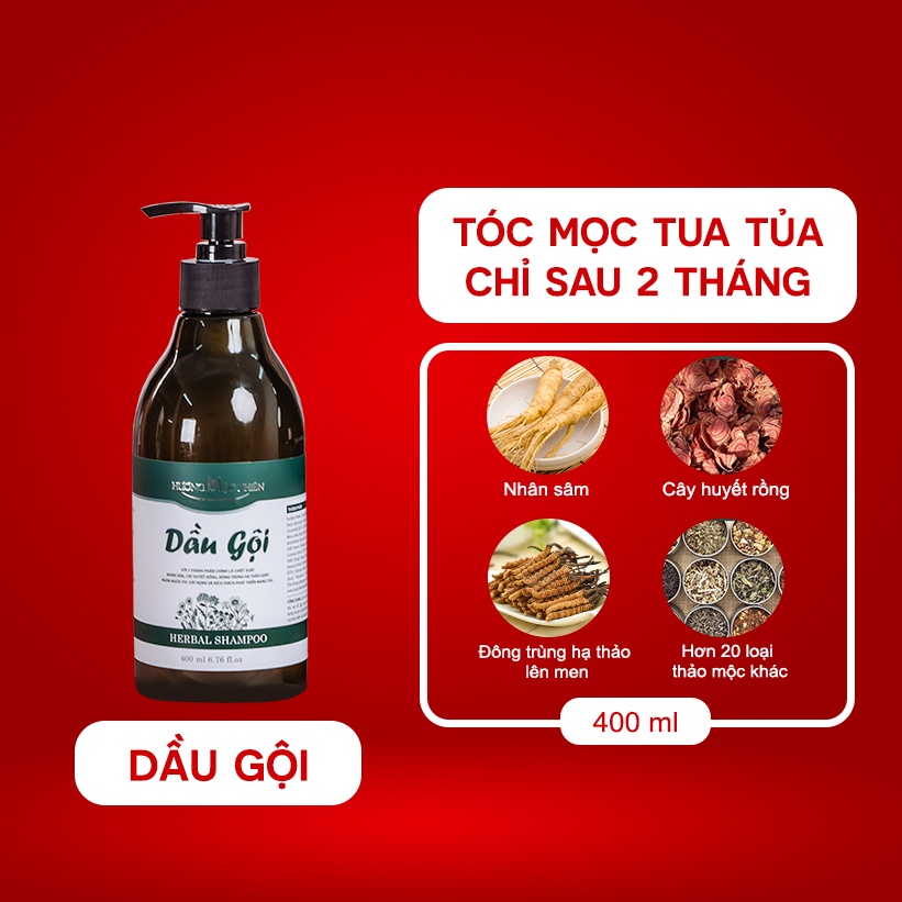 Dầu gội Hương Mộc Nhiên Phục 400ml giúp giảm rụng tóc, kích thích mọc tóc, làm mềm mượt