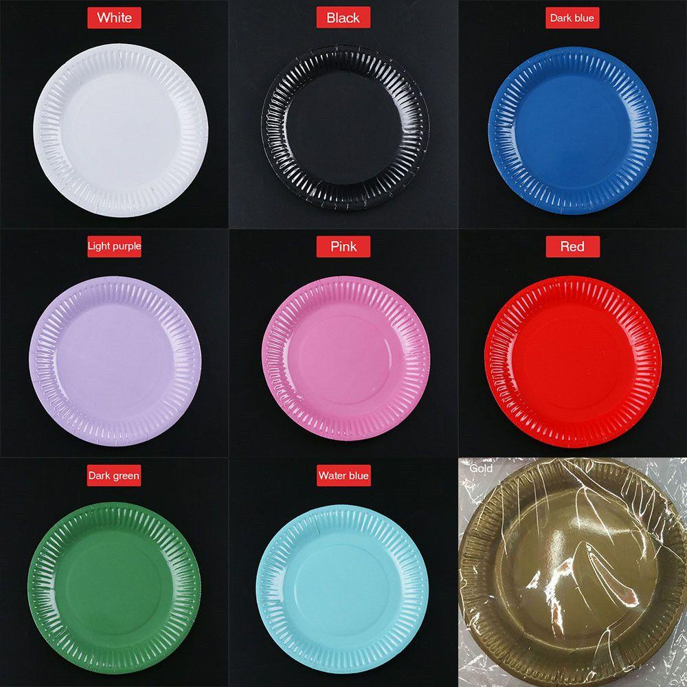 Set 20 Đĩa Giấy Tròn Dùng Một Lần Tiện Dụng Cho Tiệc Sinh Nhật / Đám Cưới