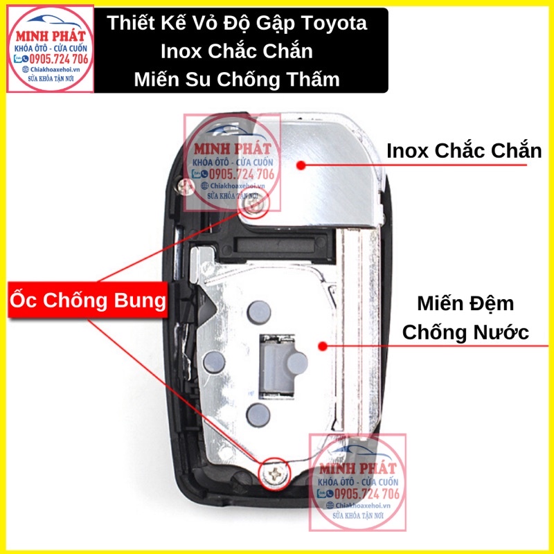 Vỏ chìa khoá remote xe Toyota Wigo