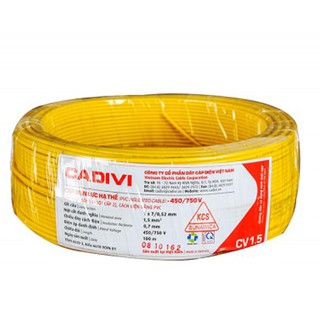 Dây điện đơn Cadivi CV 1.5MM-CUỘN 100M