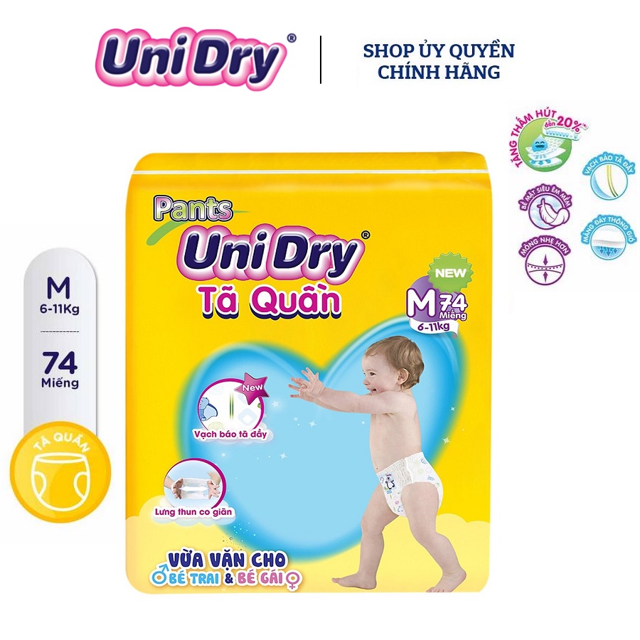 Tã Bỉm DánQuần Unidry [M74 Quần, M76 Dán , L68, XL62]...