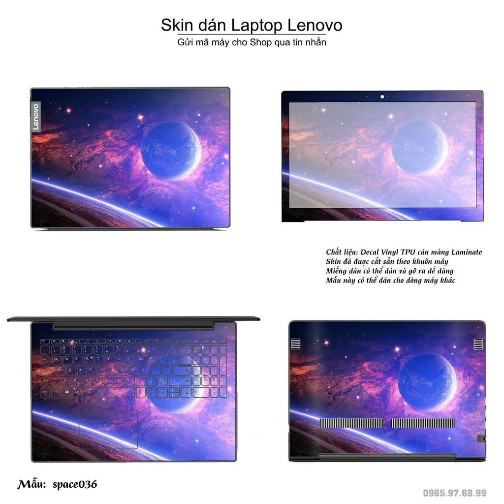 Skin dán Laptop Lenovo in hình không gian nhiều mẫu 6 (inbox mã máy cho Shop)