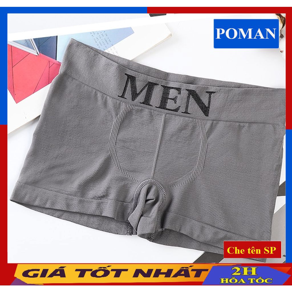 Quần lót nam boxer MEN co dãn 4 chiều, quần sịp đùi nam cao cấp thoáng mát MEN01 (Che tên) - POMAN