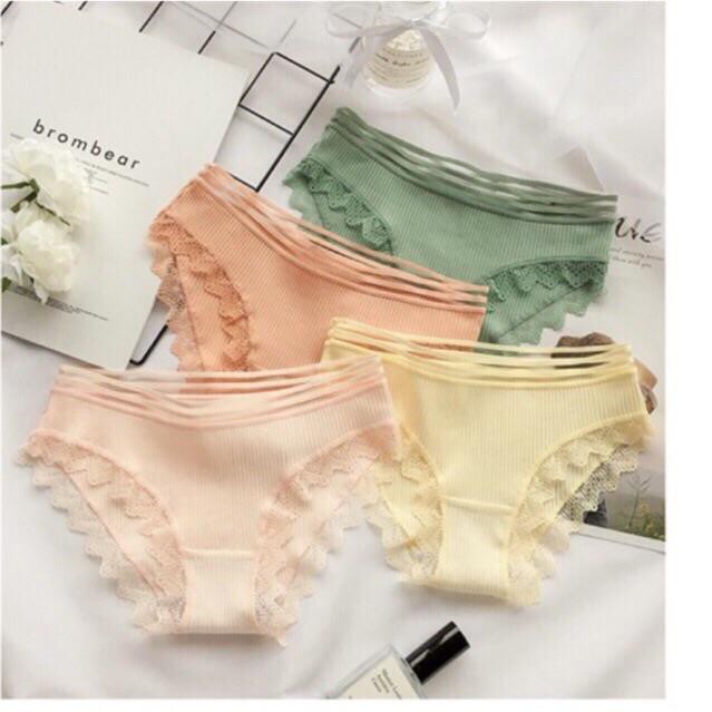 [Mã 12FASHIONSALE1 giảm 10K đơn 50K] Quần Lót Nữ Gân Tăm Viền Ren Siêu Đẹp | BigBuy360 - bigbuy360.vn