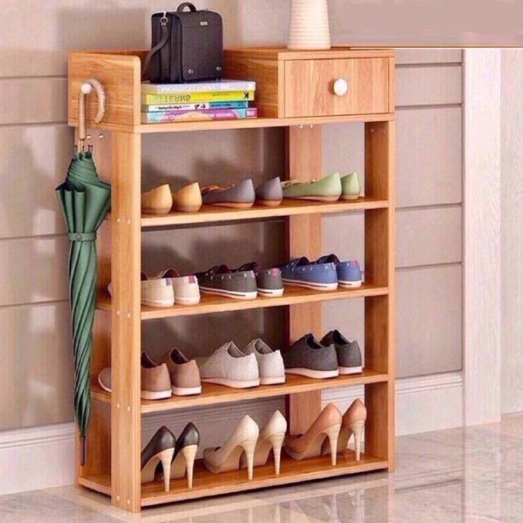 KỆ GIẦY GỖ ĐỰNG GIÀY DÉP 5 TẦNG