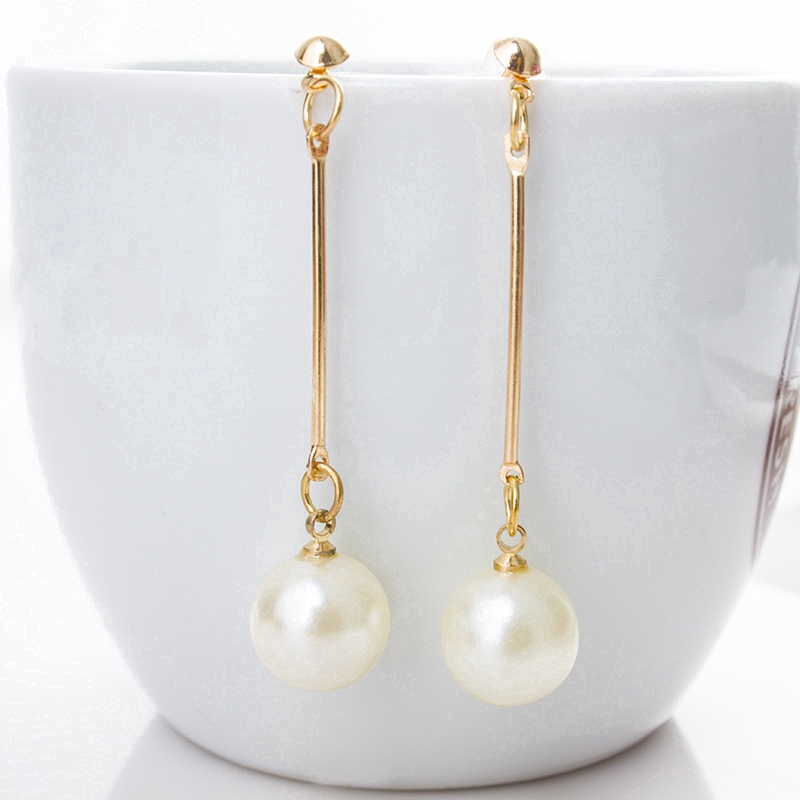 Set khuyên tai dài phối ngọc trai phong cách thời trang thanh lịch cho nữ