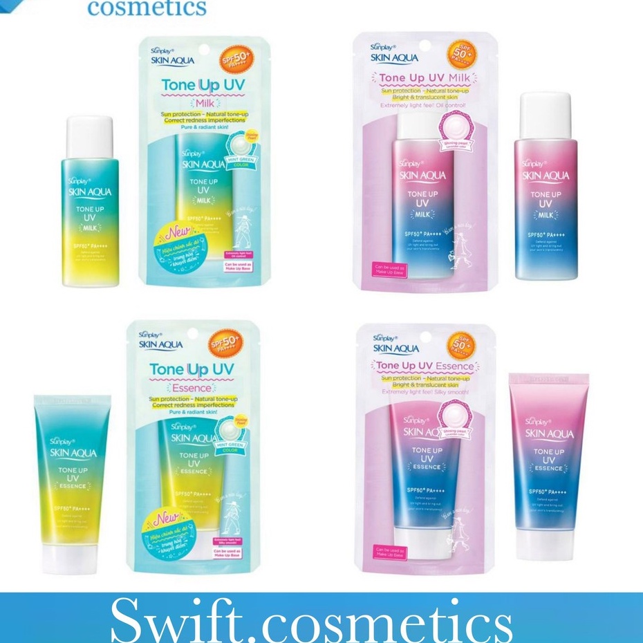 Chống Nắng Nâng Tông Sunplay Skin Aqua Tone Up UV Essence Happiness Aura (Rose) 50g