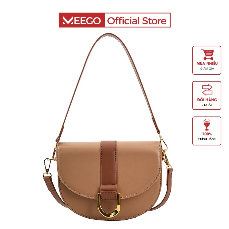 Túi Đeo Vai Đeo Chéo Dáng Yên Ngựa Phối Màu Phong Cách Hàn Quốc MEEGO G0391
