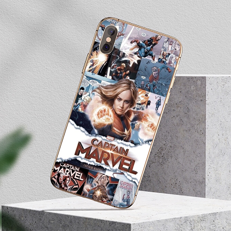 Ốp Điện Thoại Trong Suốt Hình Captain America Cho iPhone 7 8 Plus 11 Pro Max RCZ59