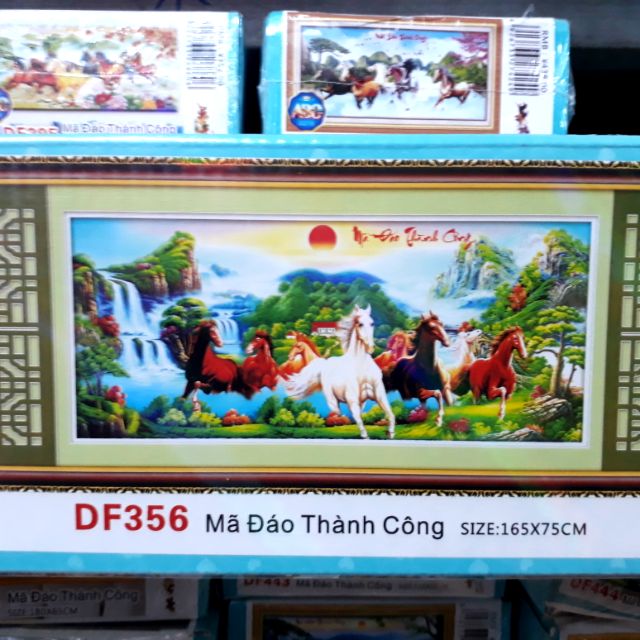 TRANH ĐÍNH ĐÁ  MÃ ĐÁO THÀNH CÔNG DF356 (165X75)