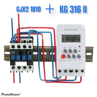 Công tắc hẹn giờ công suất lớn gồm timer KG316 TII + contactor 18A/220v - Esmarthome