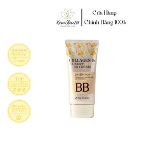 [Hàng Chính Hãng]Kem Nền Trang Điểm 3 Trong 1 3W Clinic Collagen & Luxury Gold BB Cream SPF50+ PA+++ 50ml KoreaStore
