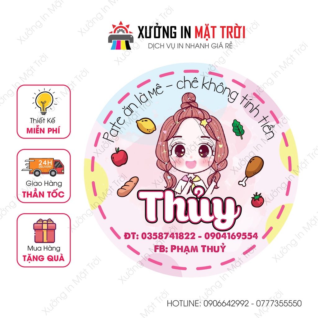 In tem dán, sticker khổ a3, thiết kế theo yêu cầu!