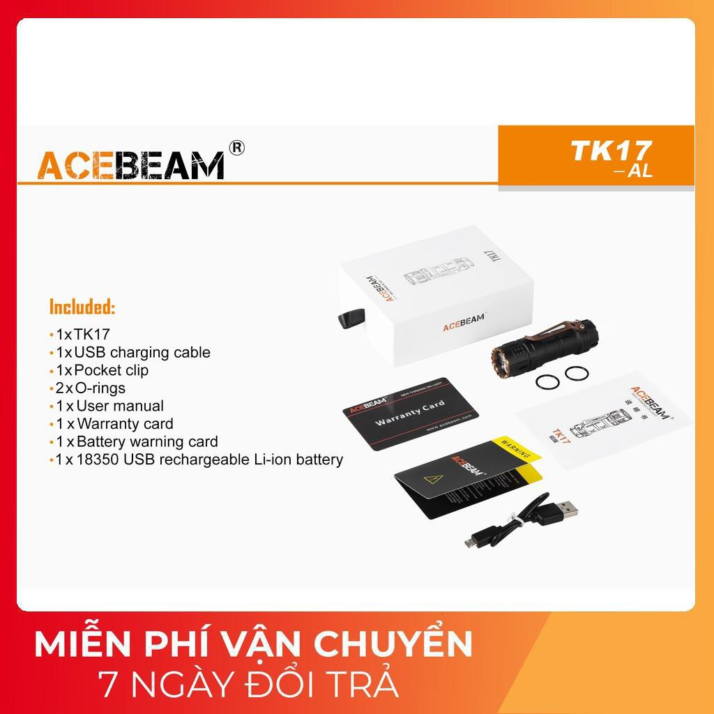 [BH 5 NĂM] [HÀNG ĐẸP] Đèn pin và đèn sạc ACEBEAM TK17 siêu sáng 2300lm sử dụng pin 18350 (kèm theo)