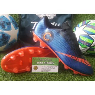 Giày đá bóng sân cỏ tự nhiên CR7 XANH ĐEN FG 2018 GIÁ RẺ