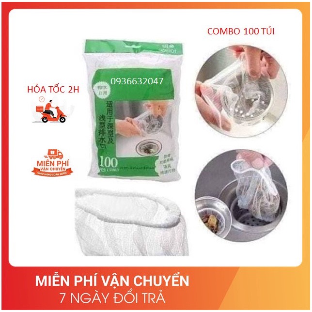 Combo 100 túi lọc rác bồn rửa chén tiện dụng