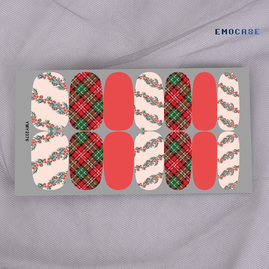 Miếng Dán Trang Trí Móng Tay Họa Tiết Giáng Sinh 2D Xinh Xắn