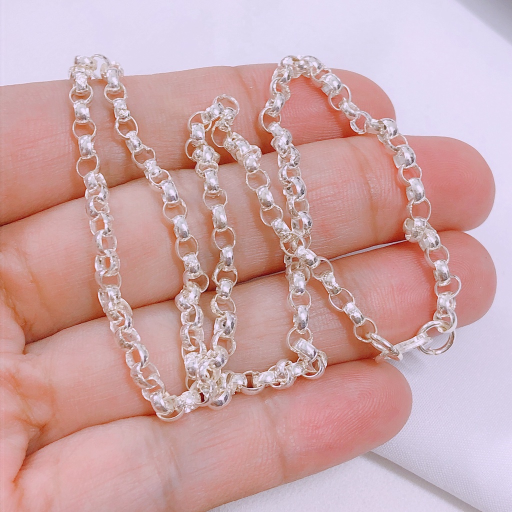 Dây chuyền bạc ta cho bé trai dạng mắt xích LINH MIU SILVER