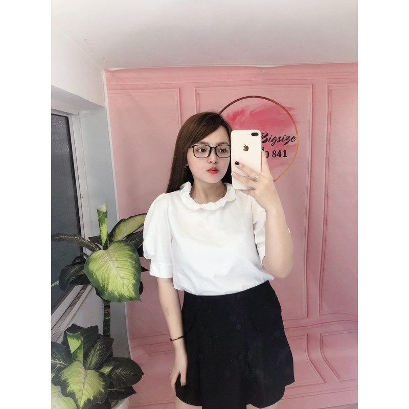 Set bigisze ❤️ HÌNH THẬT ❤️ QUẦN VÁY NÚT +ÁO TIỂU THƯ   60-90kg (kèm hình thật )