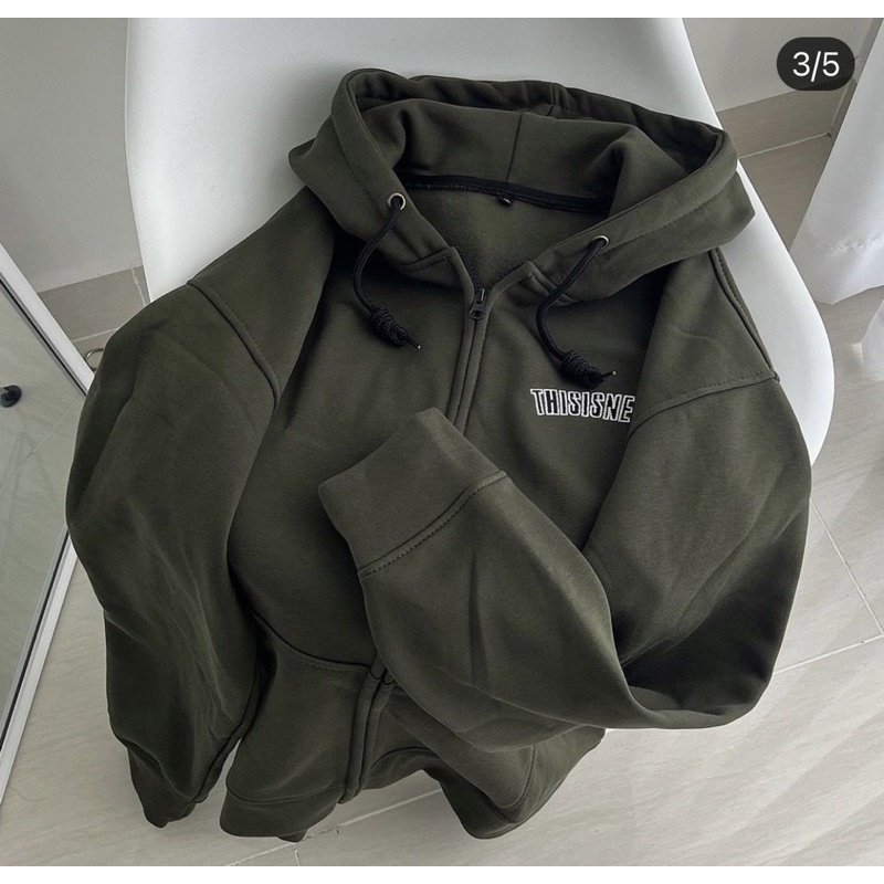 Áo khoác thêu THIS mũ 2 lớp TC6