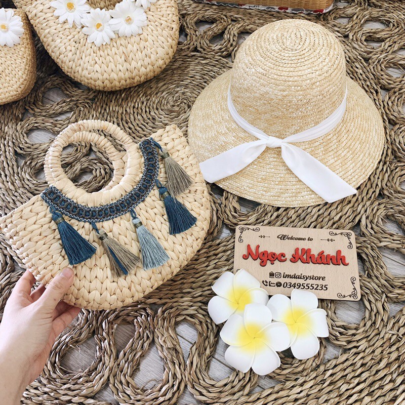 (Tặng hoa đại)Mũ cói chuông nhỏ hàng cao cấp / mũ cói lồng đèn hàng cao cấp (ảnh thật kèm video)