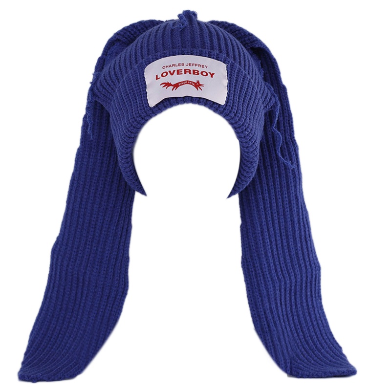 Mũ Beanie Dệt Kim Đính Tai Thỏ Tai Dài Dễ Thương