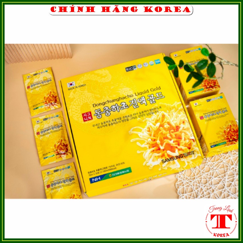 Nước đông trùng hạ thảo hàn quốc, hộp 30 gói - Đông trùng thượng hạng giúp mát gan, bổ phổi, tăng đề kháng, giảm stress