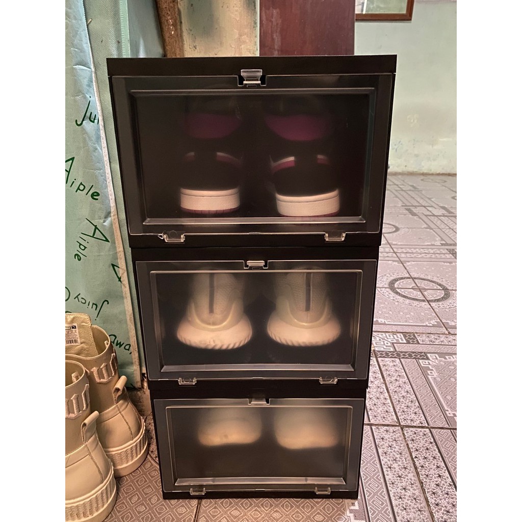 Deal hot ! HỘP ĐỰNG GIÀY VIỆT NHẬT CAO CẤP - Nhựa cứng trong suốt siêu tiện dụng size 34 x 26 x 18cm, bảo quản giày dép