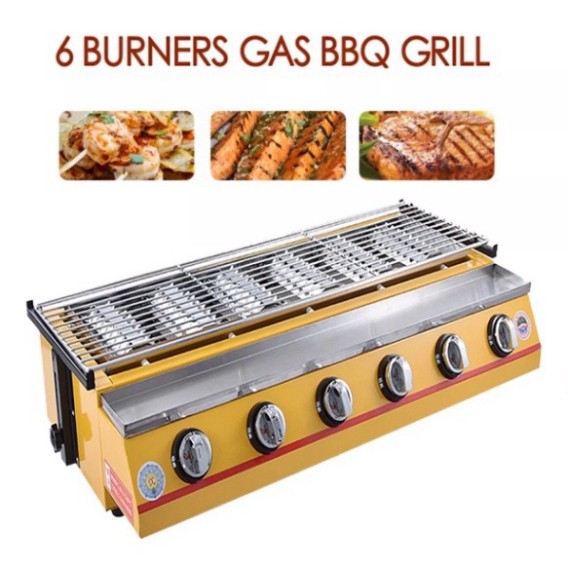 Bếp nướng hải sản bằng gas, nướng thịt bbq 6 đầu đốt Cao cấp ETON ET-K233