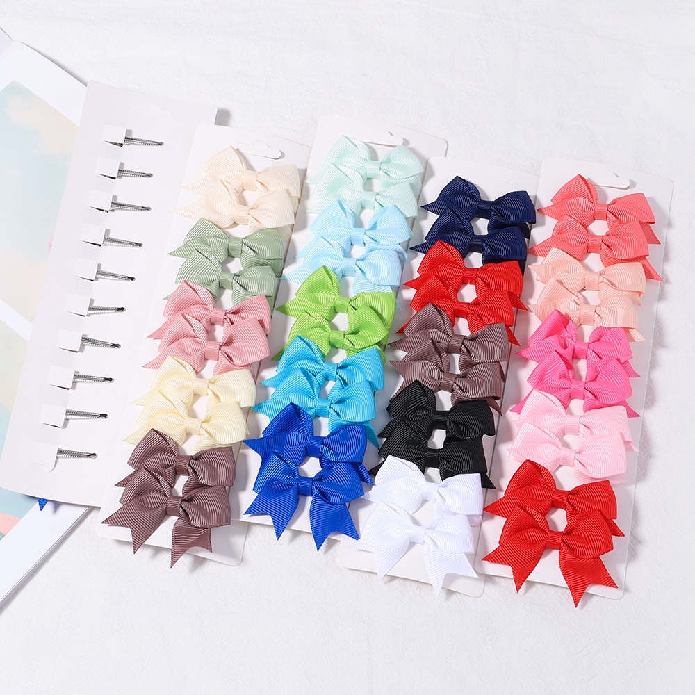 Bộ 10 kẹp tóc RAINBOW BOWS nơ xinh xắn cho bé gái