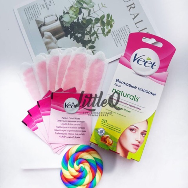 Tẩy lông mặt Veet - Miếng wax Veet cho mặt ( hộp 20 miếng ) | BigBuy360 - bigbuy360.vn